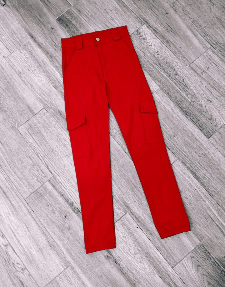 PANTALON CARGO - ROJO