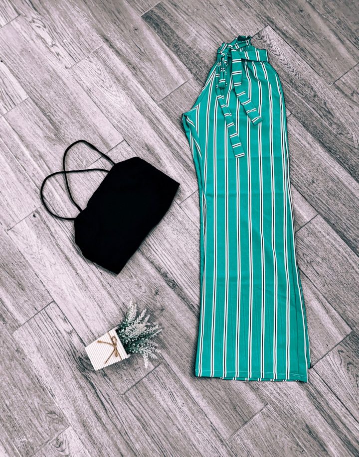 PANTALON PALAZZO - RAYADO VERDE AGUA