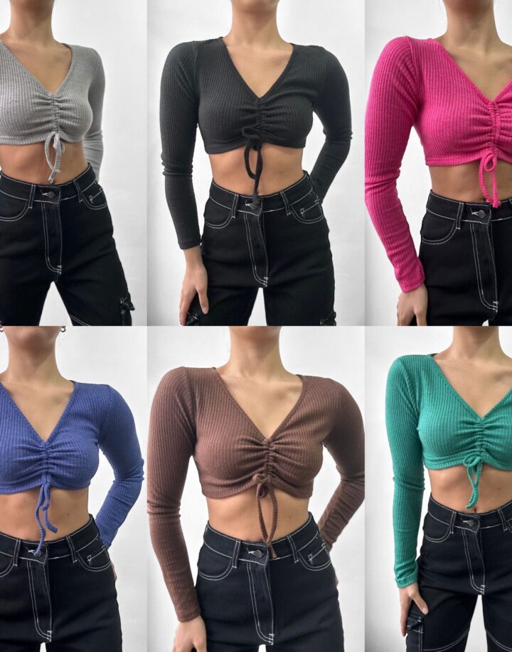 TOP EMILIA - MANGA LARGA FRUNCE