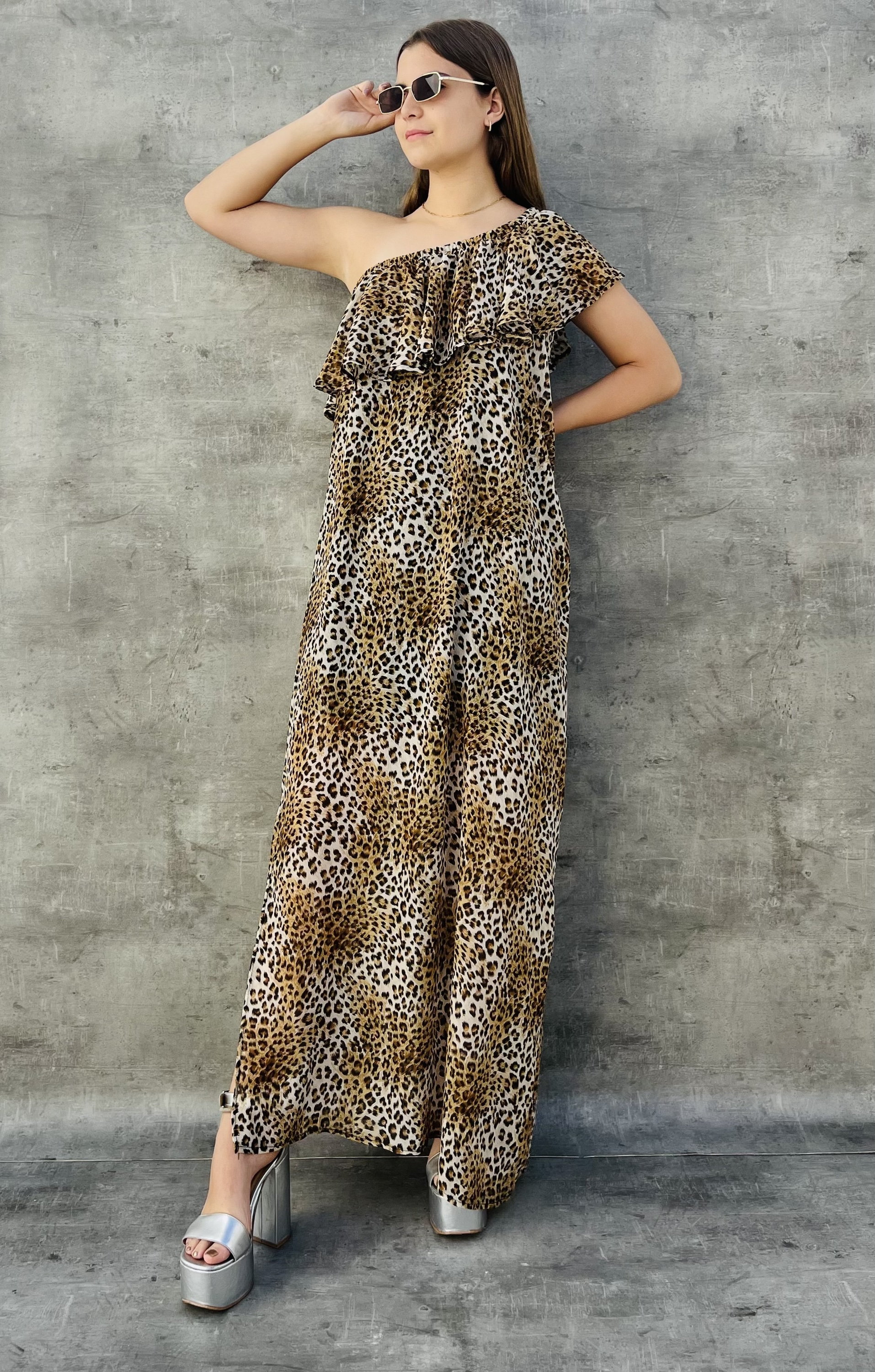 VESTIDO LARGO MERLIN • leopardo