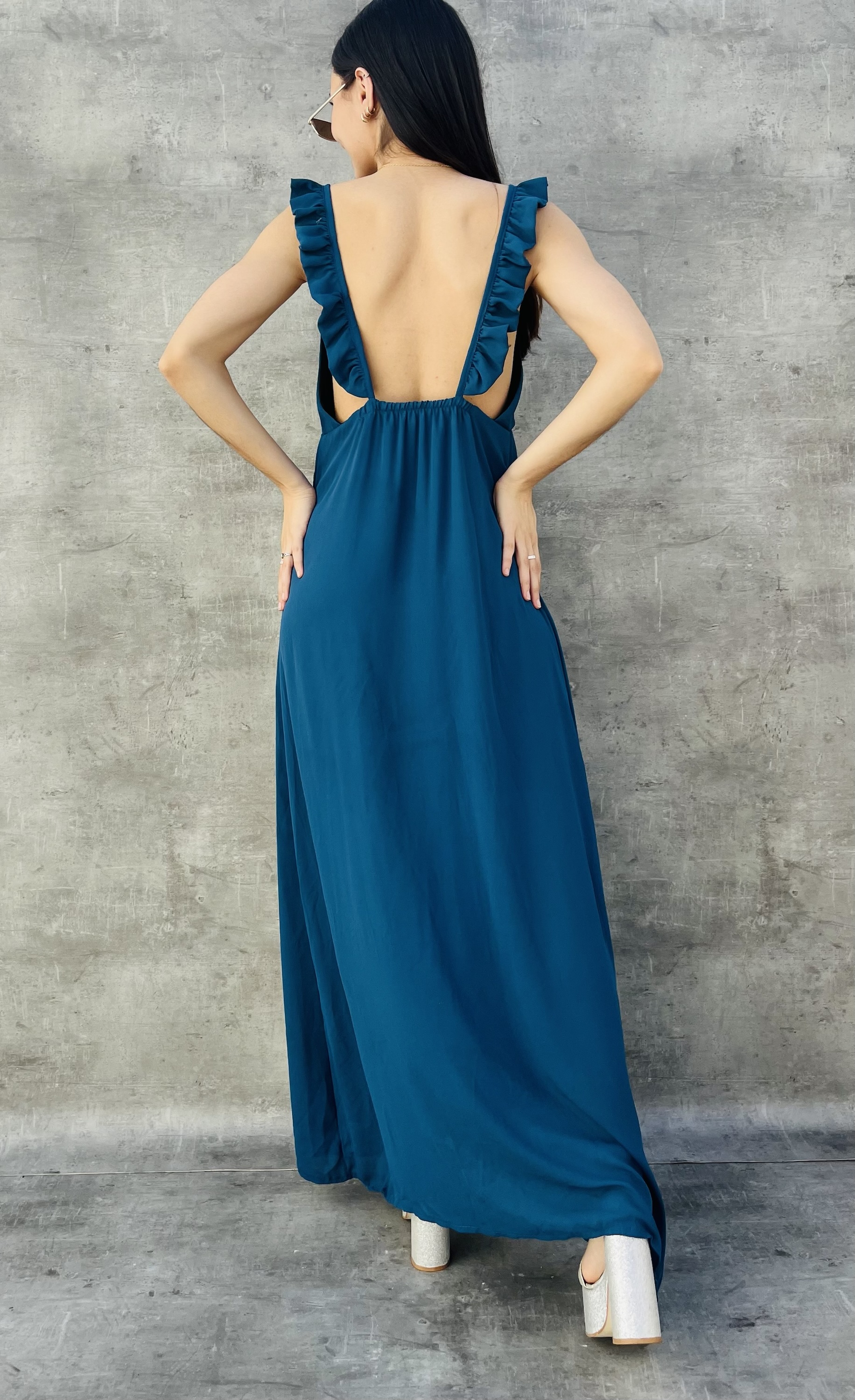 VESTIDO LARGO AZUL