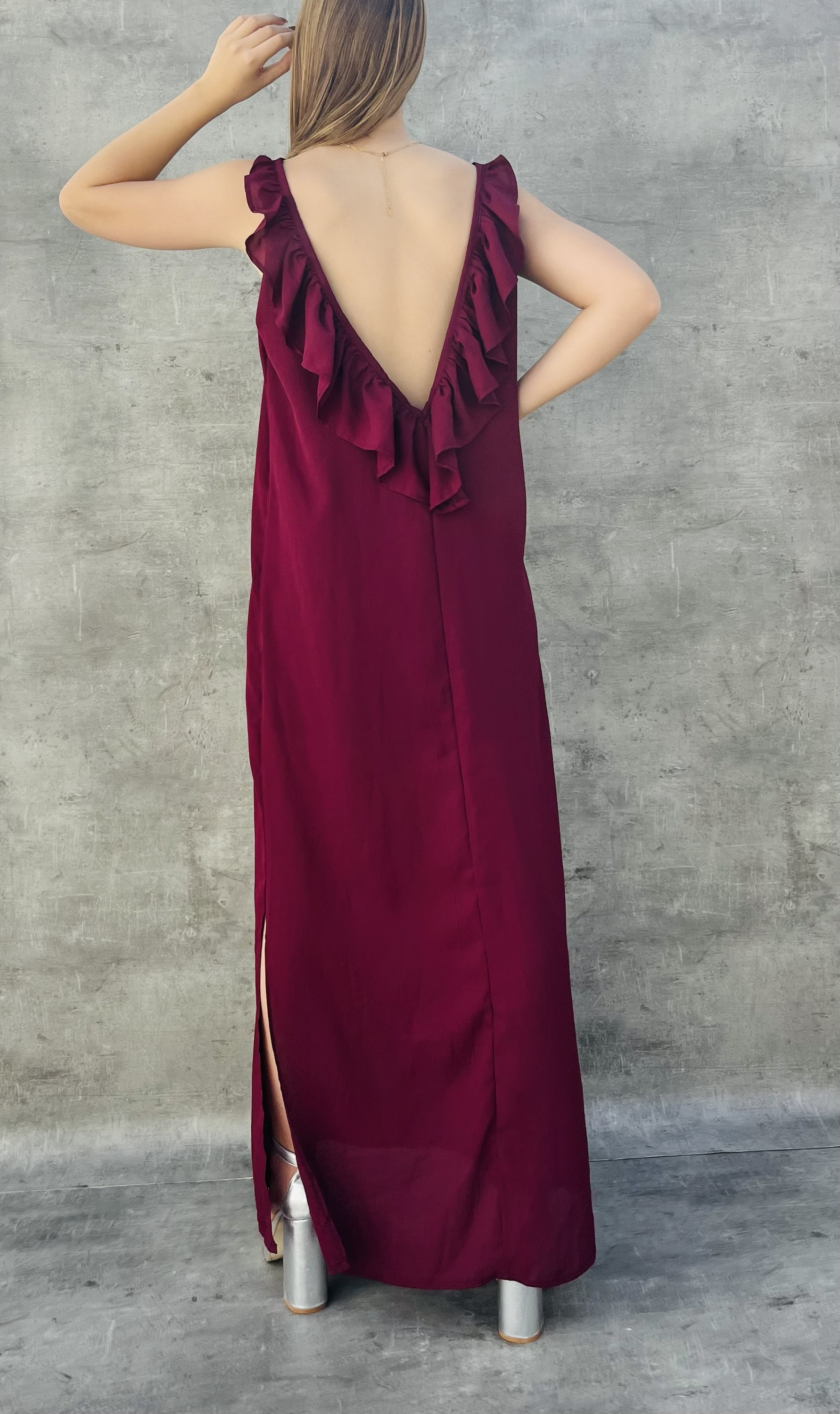 VESTIDO LARGO VIDA • BORDO
