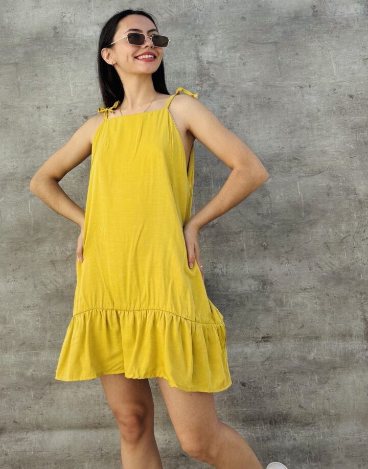 VESTIDO MILENA CORTO - MAÍZ