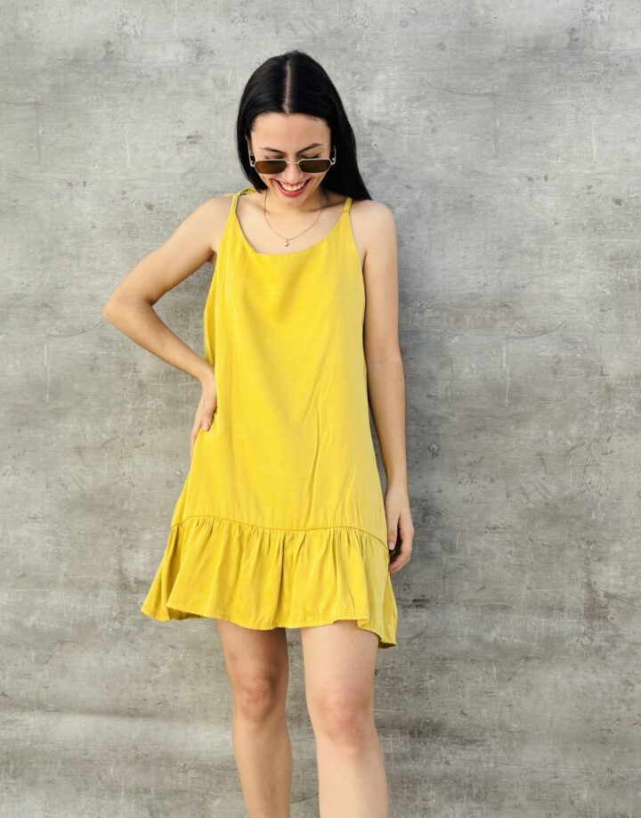 VESTIDO MILENA CORTO - MAÍZ