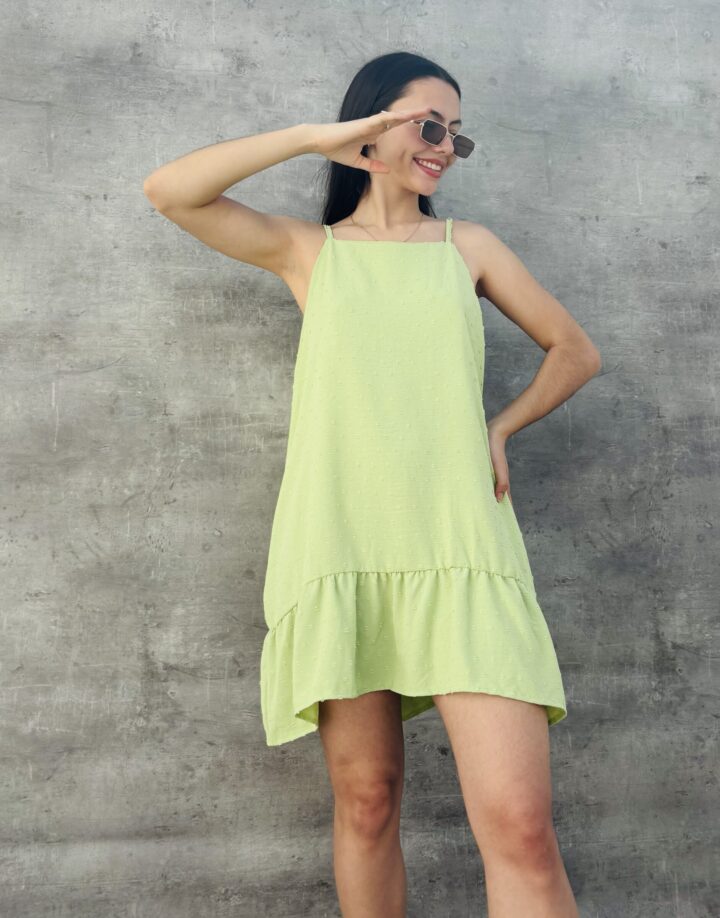 VESTIDO HALTER CORTO - PLUMETIE VERDE