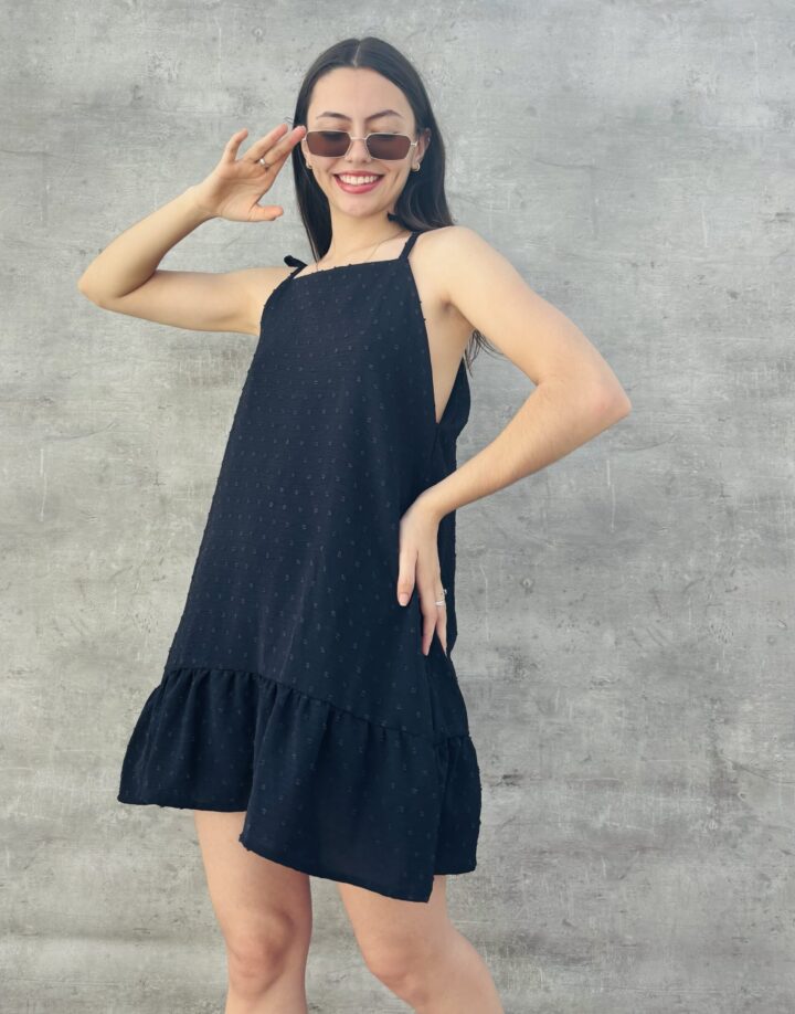 VESTIDO HALTER CORTO - NEGRO