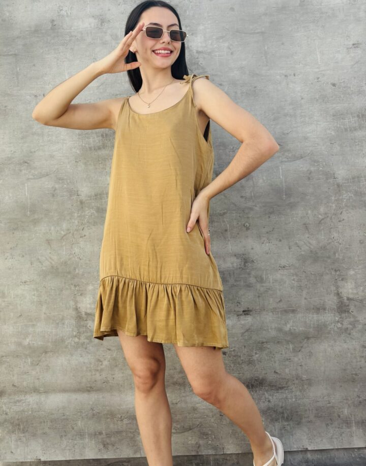 VESTIDO MILENA CORTO - CAMEL