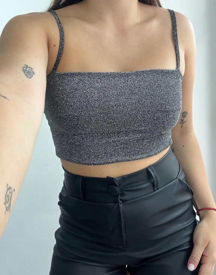 TOP BANDA CON BRETELES - LUREX