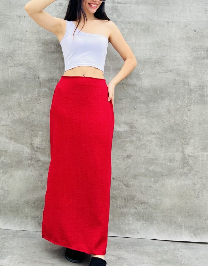 POLLERA LARGA ROJO
