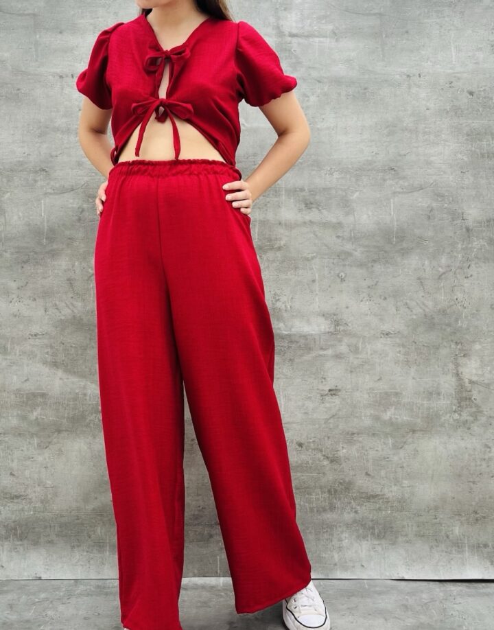 PANTALÓN PALAZZO ROJO