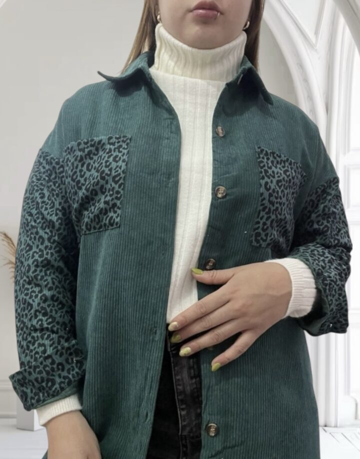SOBRECAMISA PANA CON PRINT - VERDE