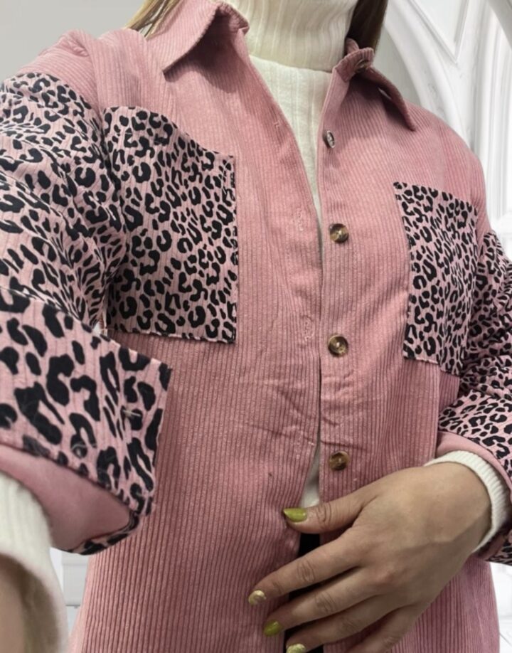 SOBRECAMISA PANA CON PRINT - ROSADO