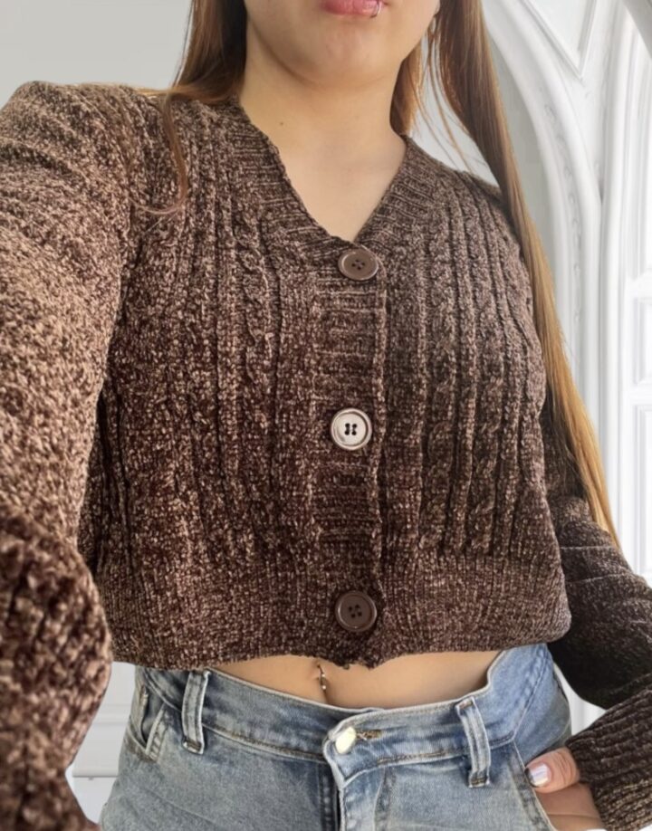 SACO CHENILLE CHOCOLATE
