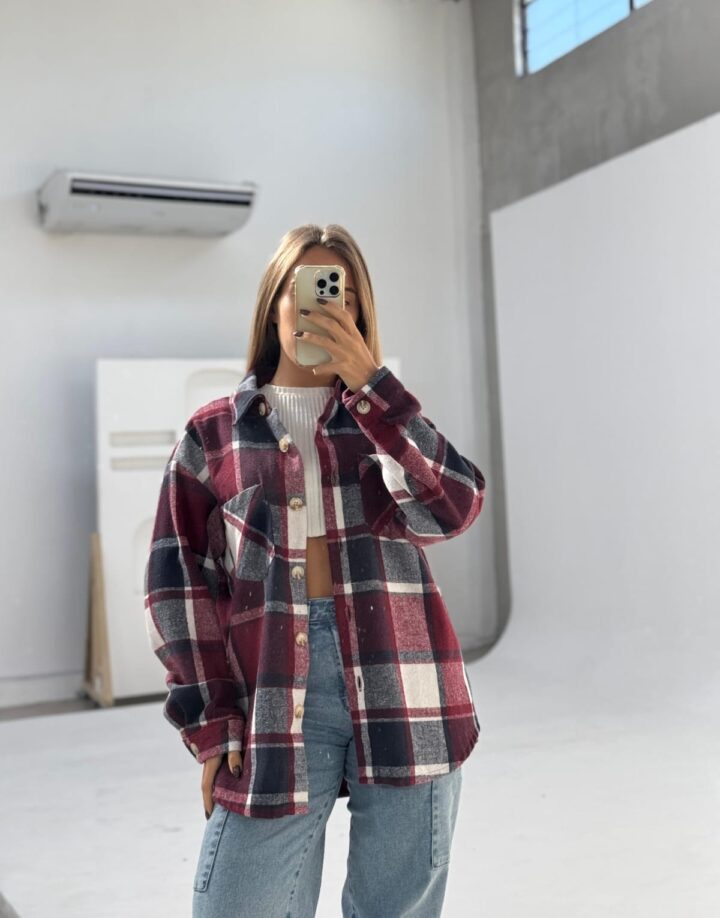 CAMISA DE PAÑO BORDÓ