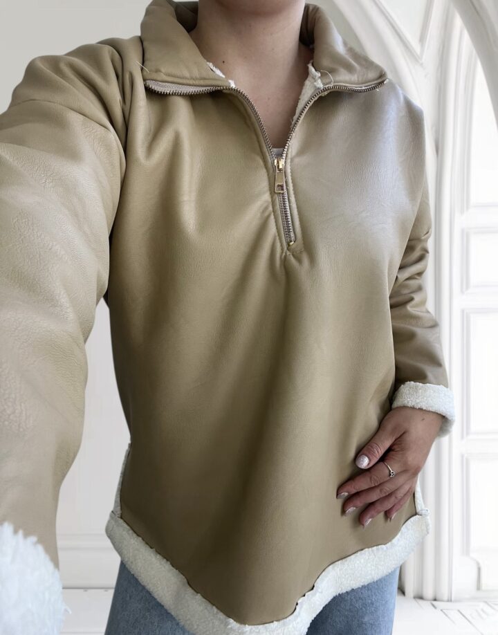 BUZO ECOCUERO BEIGE