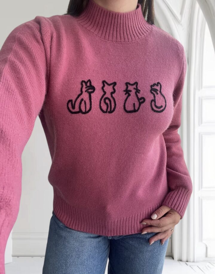 SWEATER CATS FUCSIA