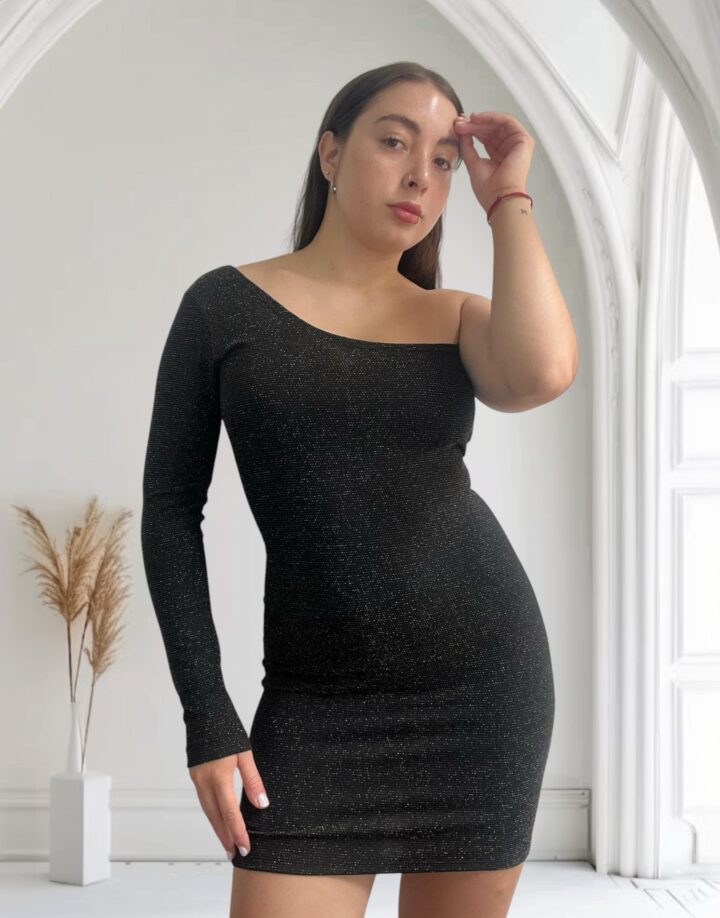 VESTIDO MILA LUREX DORADO