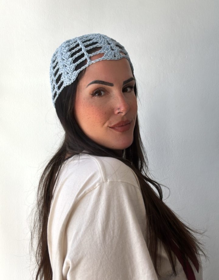 MESH HAT CELESTE BRILLOSO