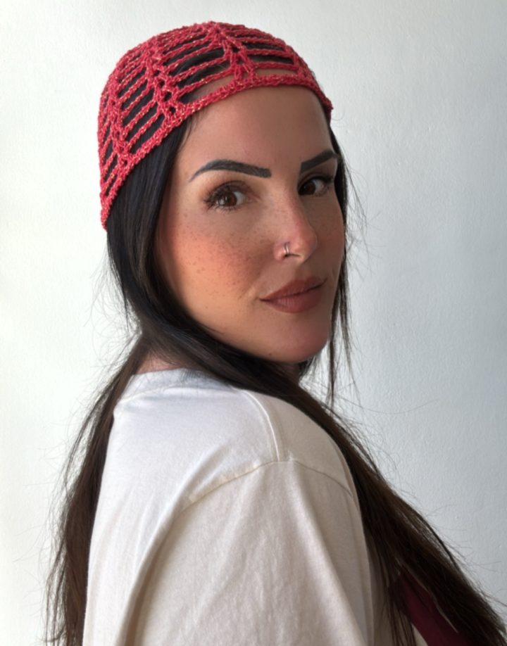 MESH HAT ROJO BRILLOSO