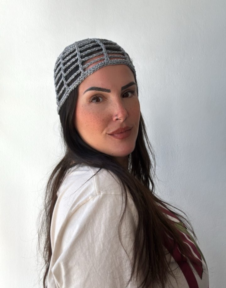 MESH HAT CELESTE BRILLOSO