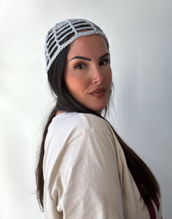 MESH HAT GRIS BRILLOSO