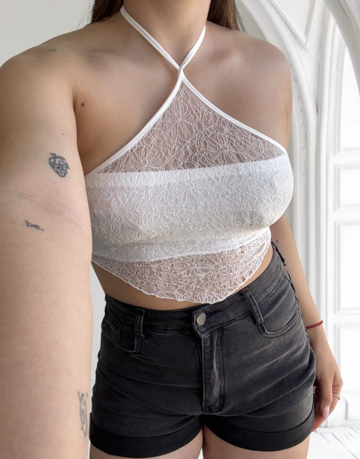 TOP ENCAJE BLANCO