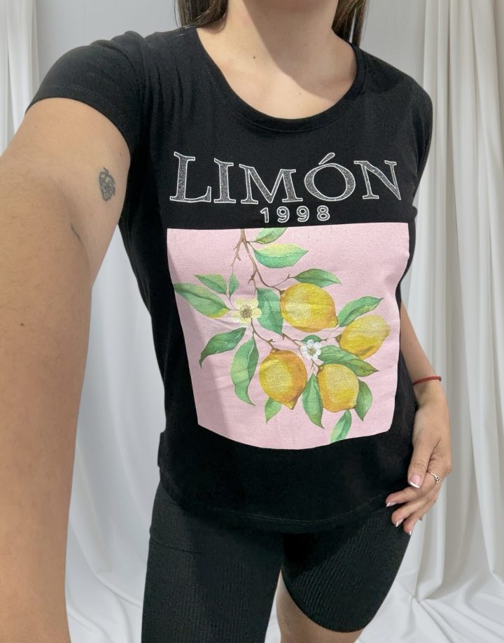 REMERA NEGRA LIMÓN