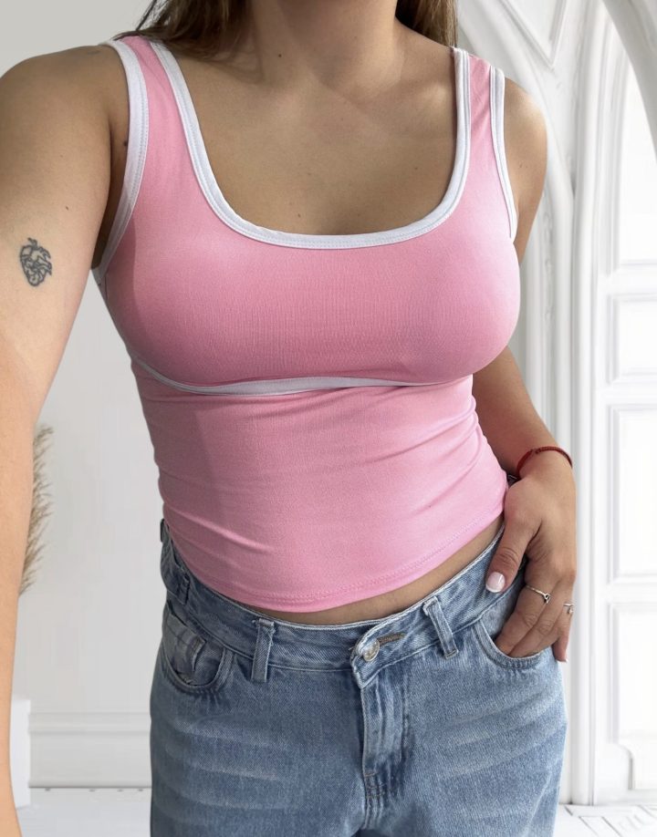 TOP BICOLOR - ROSADO