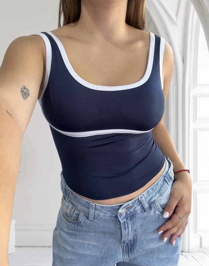 TOP BICOLOR - AZUL