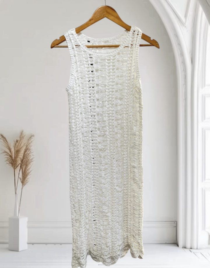 VESTIDO TEJIDO BLANCO - COD 057