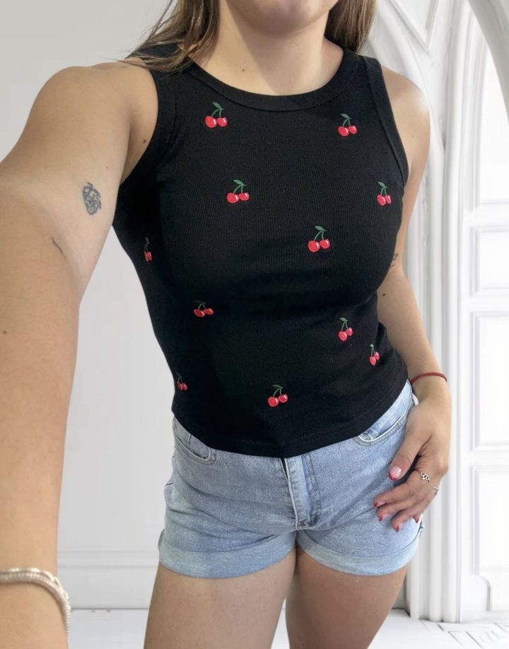 MUSCULOSA CHERRY - NEGRO