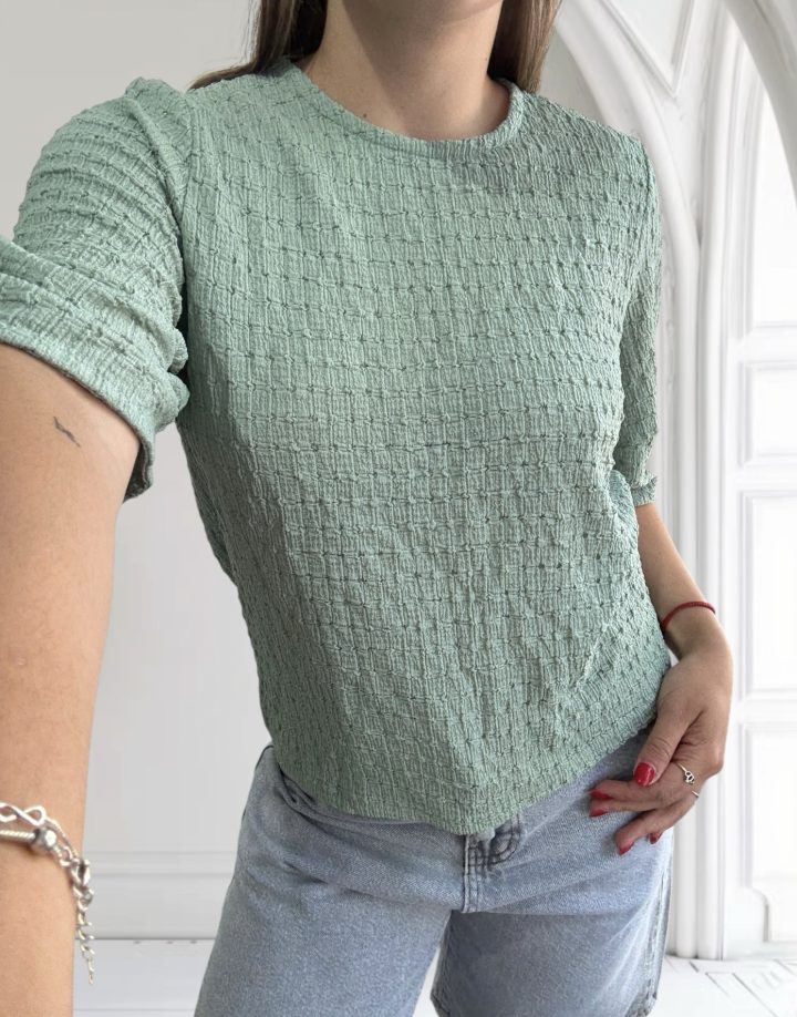 BLUSA MANGA CORTA - VERDE