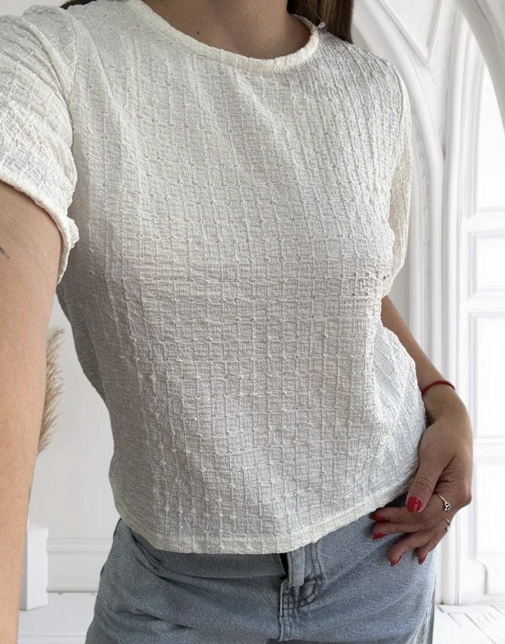 BLUSA MANGA CORTA - BLANCO