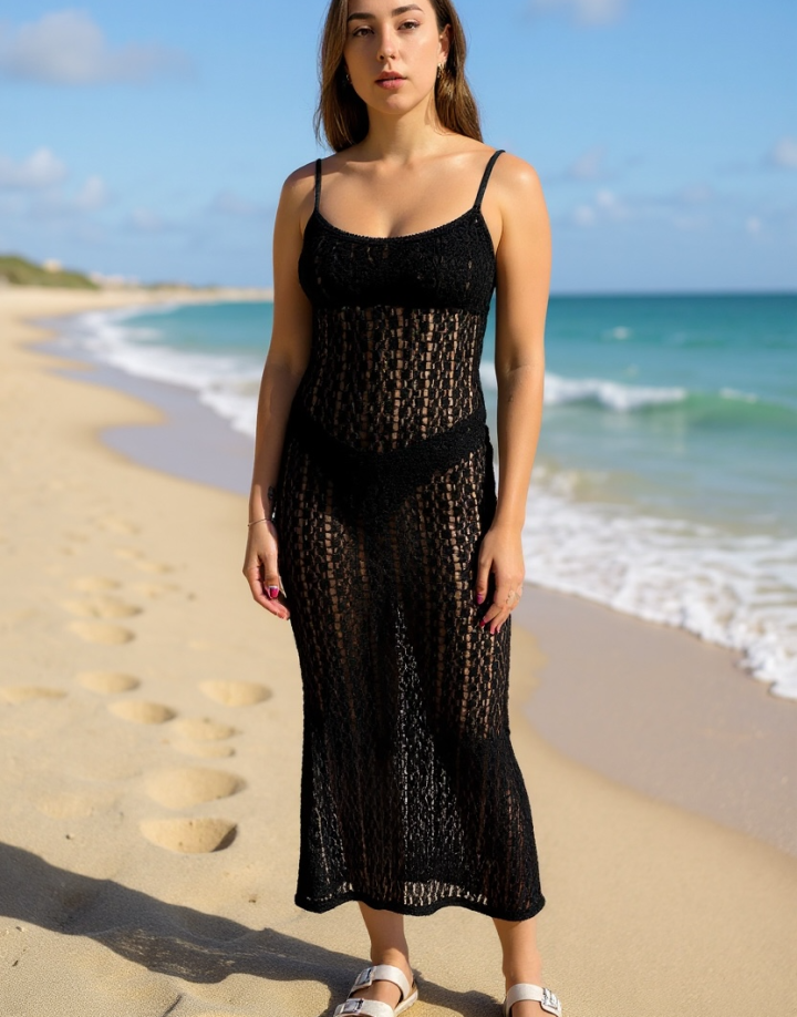 VESTIDO ENCAJE NEGRO