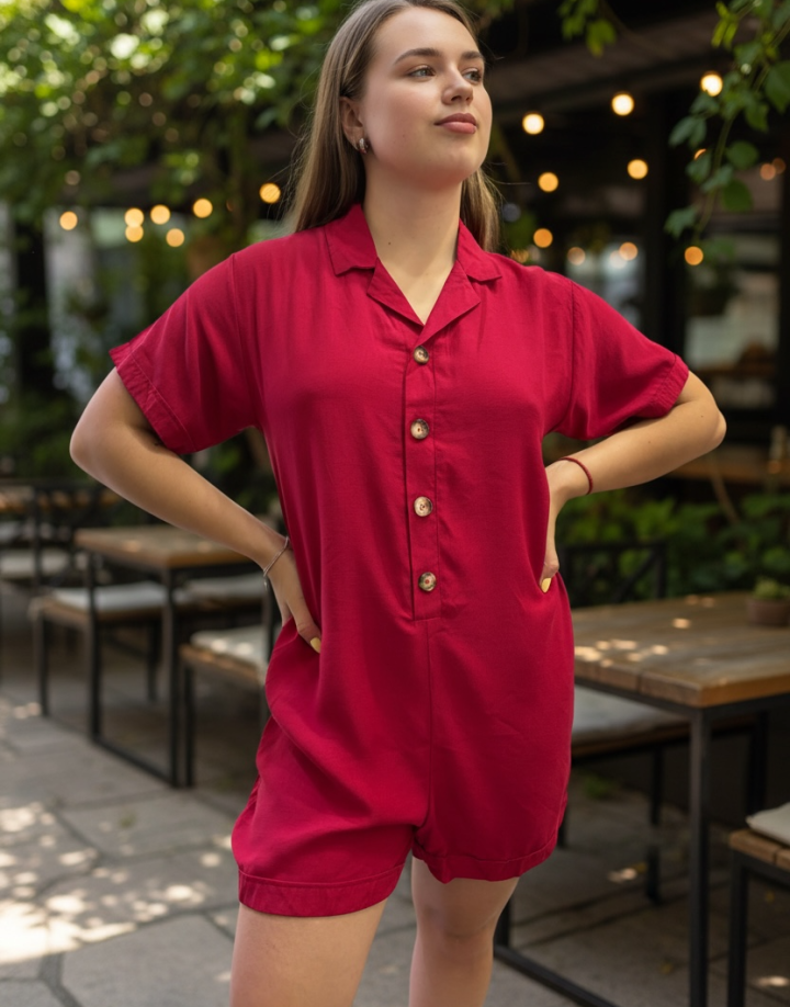 MONO CON BOTONES - ROJO