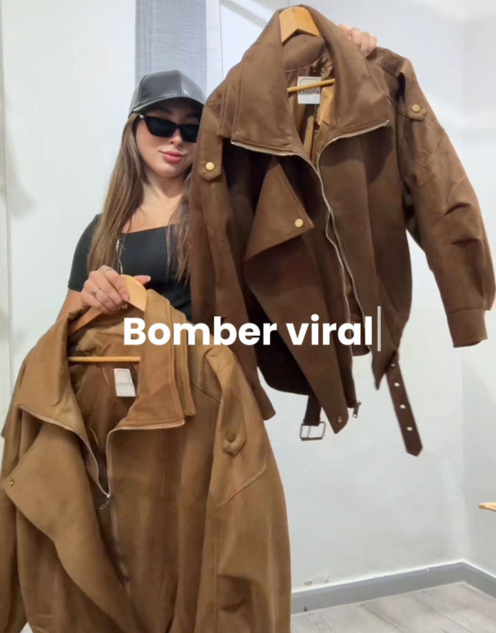 CAMPERA BOMBER VIRAL GAMUZA - COD HMG109