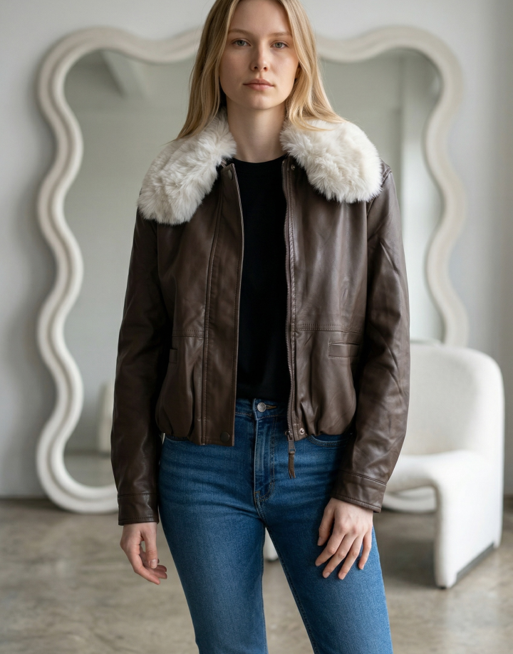 CAMPERA ECOCUERO - COD CAM069 CHOCO