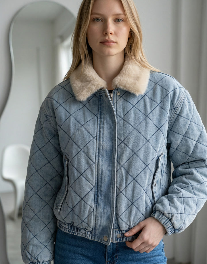 CAMPERA JEAN MUY ABRIGADA – COD HM052 CELESTE