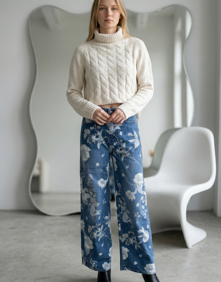 JEAN ESTAMPADO AZUL