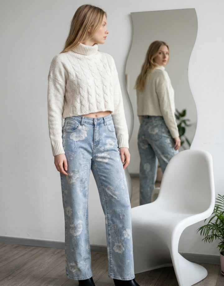 JEAN ESTAMPADO CELESTE