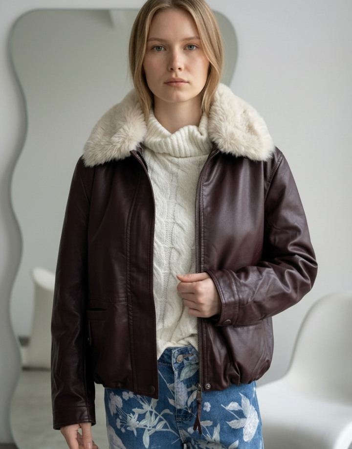 CAMPERA ECOCUERO – COD CAM069 CHERRY