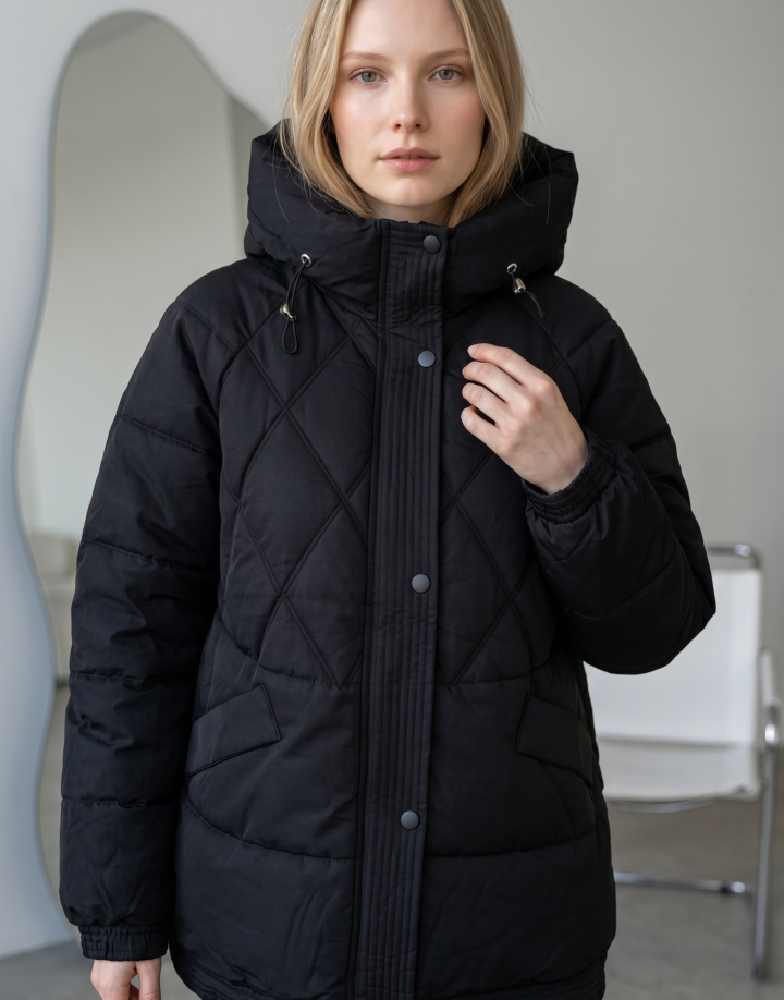 CAMPERA CON CAPUCHA - CAM019 NEGRO
