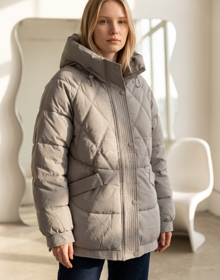 CAMPERA CON CAPUCHA - CAM019 GRIS
