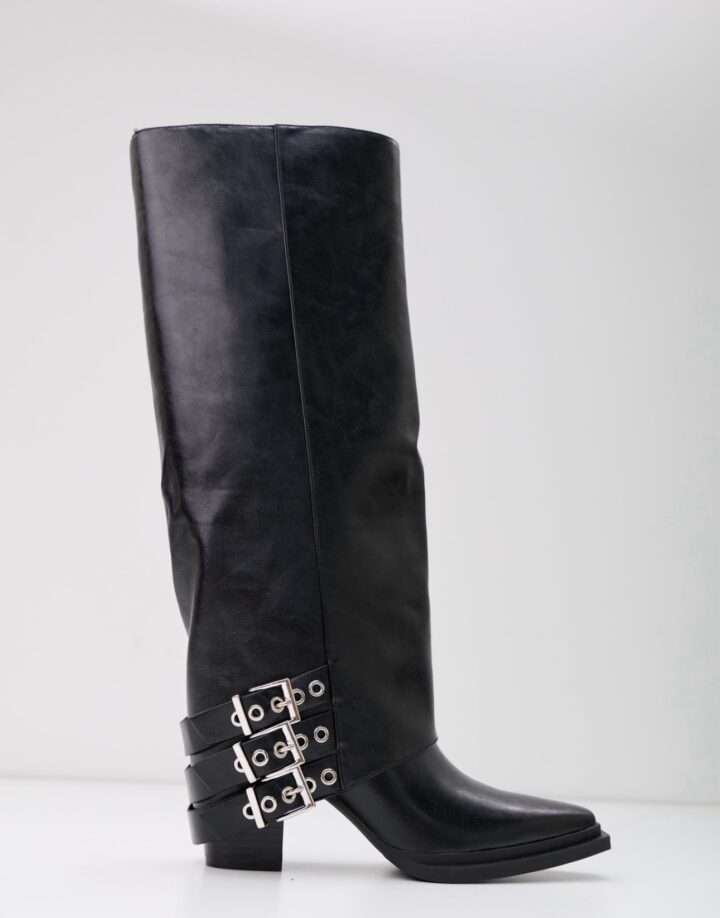 BOTA LARGA CON HEBILLAS – COD SC007 NEGRO